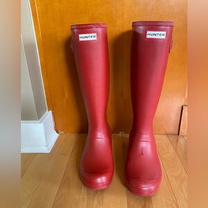 Military Red Tall Hunter Boots